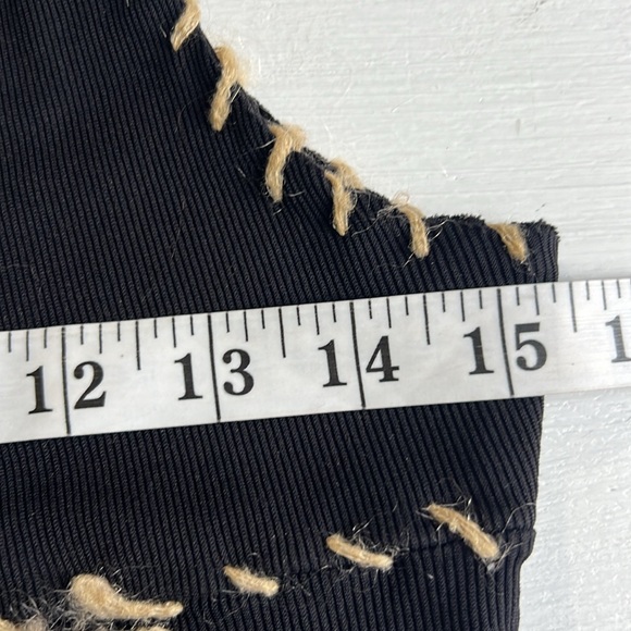 Roberto Cavalli black top with fur stitched edges and fur details sz.L vintage - Picture 11 of 12